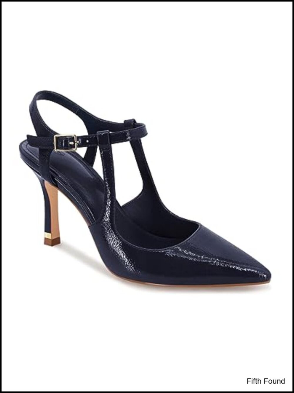 Patent Leather Pointed Toe Ankle Strap Stiletto Pumps Heels